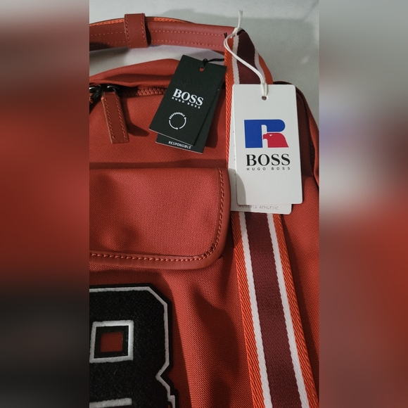 NWT Hugo Boss x Russell Athletic Square Backpack Red - Picture 12 of 16